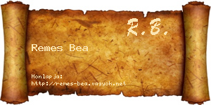 Remes Bea névjegykártya